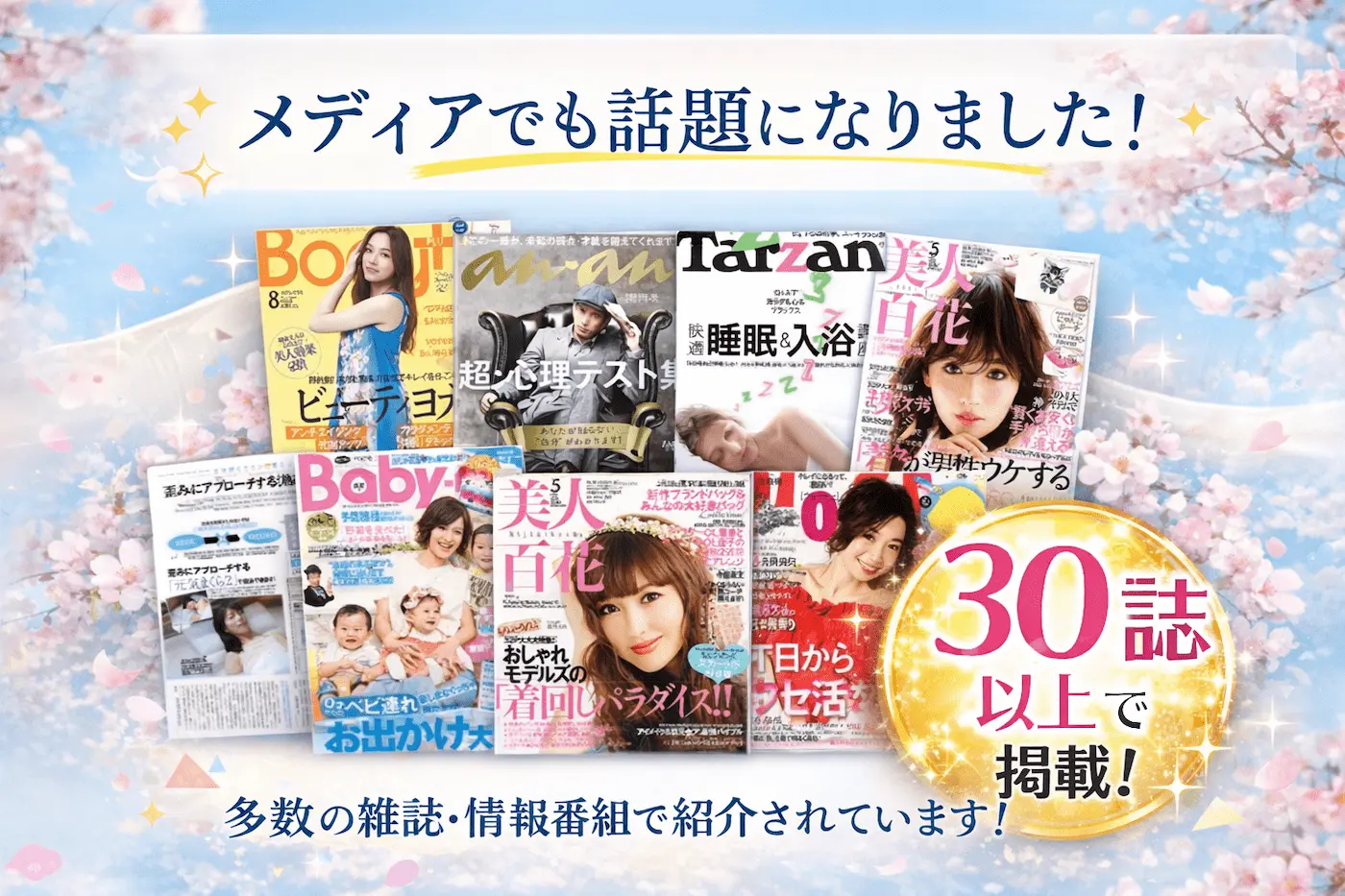 新聞・雑誌・TV累計300媒体